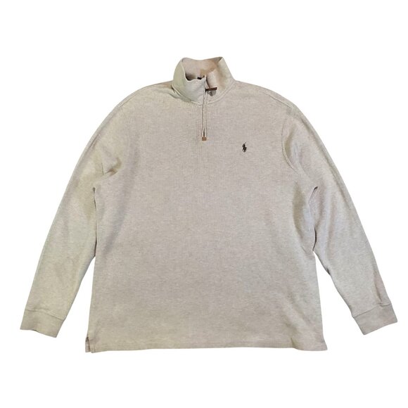 Polo Ralp Lauren Beige 1/4 Zip Pullover Men's Sweater - XXL - Picture 1 of 6